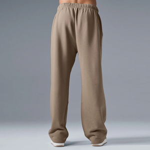 Regular Fit Wide Leg Canvas Mid Waist Spring Sweatpants Jogger Sweatwear Custom Logo Casual Sport Flare Pants Wholesale - Product Image 3