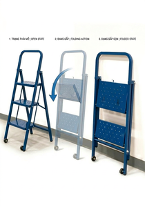 Industrial Telescopic Steel <b>Ladder</b> 300 lb Capacity Contractor Grade Extension <b>Ladder</b> Folding Design - Product Image 3