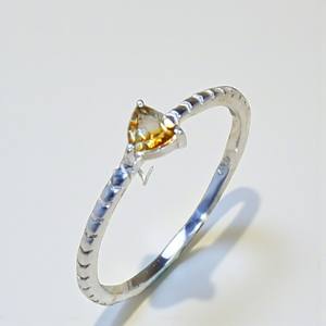 Bague Bohème en Argent Sterling 925 avec Pierre Précieuse Citrine Naturelle Forme Trillion, Bijoux Fins Sertis Clos, Coupe Facettée, Bagues de Mariage pour Femme - Product Image 1