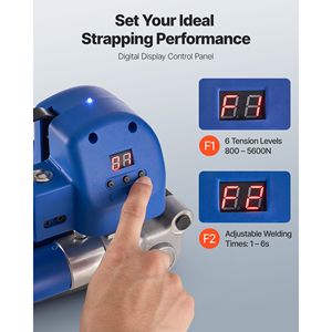 Reggiatrice Elettrica Automatica con 2 Batterie da 4000mAh, Display Digitale, per Nastri PE da 0,394-0,748 Pollici - Product Image 5