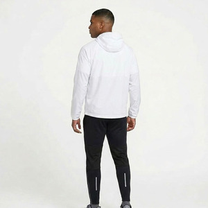 Men's Contrast White <b>Black</b> 2-Piece Eco-Friendly Streetwear Hooded Windbreaker Jacket Track <b>Pants</b> Set Lightweight Athletic - Product Image 4