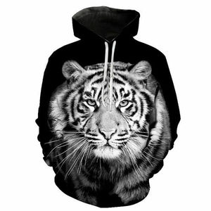 Sudadera con Capucha con Estampado de Tigre en 3D, Sudadera Urbana con Estampado Animal, Sudadera con Logotipo Personalizado, Sudadera Unisex de Moda al por Mayor - Product Image 2