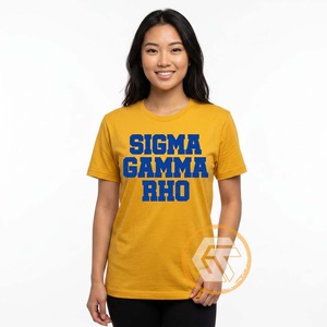 เสื้อยืดลำลองสำหรับสตรี GREEK TREASURES Sigma Gamma Rho ผลิตจากผ้าฝ้ายเจอร์ซีย์ 100% ระบายอากาศได้ดี เหมาะสำหรับฤดูร้อน คอกลม แขนสั้น ขายส่ง - Product Image 6