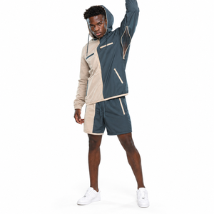 Ensemble de survêtement pour homme en nylon et polyester, coupe-vent et short, tissé technique Ripstop, marque privée, fabrication de vêtements de sport - Product Image 1