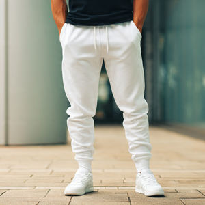 Pantalon de survêtement évasé pour homme – Hiver, écologique, coupe-vent, polyester/coton épais 400g, taille élastique - Product Image 2