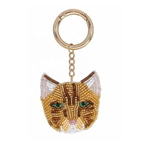 Porte-clés en perles de verre faites à la main en forme de tête de chien, breloque de sac, porte-clés en forme d'animal, accessoire pour clés, sac, clés de voiture, porte-monnaie, cadeau - Product Image 6
