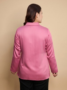 CELIO เสื้อเชิ้ตผ้าฝ้ายกิซ่าสีชมพูพรีเมียมสำหรับผู้หญิง น้ำหนักเบา ระบายอากาศได้ดี และเหมาะสำหรับทุกฤดูกาล - Product Image 3
