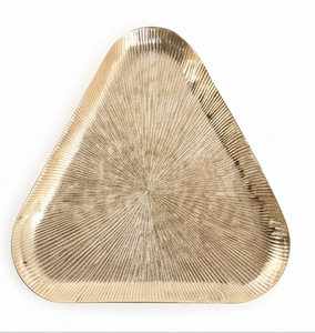 Elegant Polished Metal Triangle Serving Tray Modern Minimalist Style For Desserts And Pastries Residential Use Solid Finish - Product Image 4