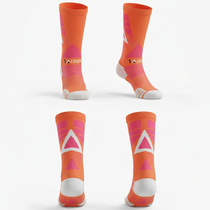 Taison Sports 200 GSM Premium <b>Wool</b>/Spandex Floorball <b>Socks</b> Red Black Reinforced Panels Custom Hand Drawn Upper Logo OEM - Product Image 1