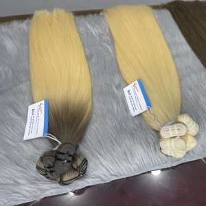 ผมต่อแบบเครื่องจักร Remy Human Hair แบบ Double Weft ผมตรงเวียดนาม เนื้อนุ่มลื่นดุจแพรไหม ปลายผมหนา มีทุกสี ย้อมสีได้ Thanh - Product Image 3