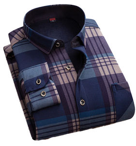 Camisa de Franela para Hombre, Elegante, OEM/ODM, Manga Larga, a Cuadros, Invierno, 100% Algodón, Corte Regular - Product Image 3