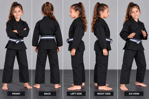 BLACK Custom <b>Kids</b> BJJ Gi Brazilian Jiu Jitsu Kimono Youth BJJ Uniform OEM Wholesale - Product Image 3