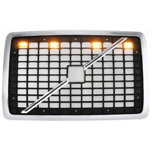Griglia Cromata e Nera Aggiornata con Striscia Luminosa e Sistema di Illuminazione per Camion Volvo VNL 2004-2017 - Product Image 1