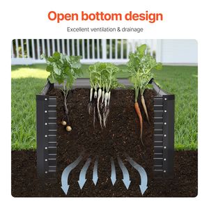 Fioriera Ovale Rialzata in Metallo Zincato 6 x 3 Piedi, Vaso da Giardino Esterno con Fondo Aperto, Grande Contenitore per Giardinaggio - Product Image 6