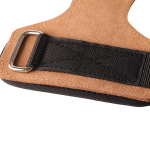 Poignées de musculation réglables en cuir avec support de poignet et sangles d'exercice pour les doigts, marron, par ASKIM IMPEX - Product Image 5