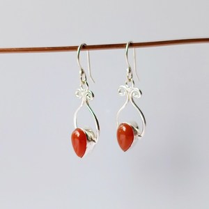 Red Carnelian <b>Dangle</b> <b>Earrings</b> Sterling <b>Silver</b> Plated Handmade Gemstone Jewelry Women Gift Fashion <b>Earrings</b> - Product Image 2
