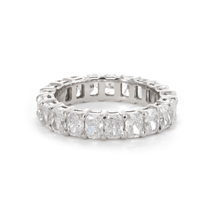 4*3 mm Radiant Cut Lab Grown Diamond Full Eternity <b>Ring</b> Shared Claw Prong Basket Setting 14K White Gold IGI certified diamond - Product Image 6