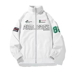 Custom <b>Men's</b> Letterman Varsity Leather PU <b>Jacket</b> Solid College <b>Baseball</b> Patchwork Embroidery Chenille Embroidery Coach <b>Jacket</b> - Product Image 2