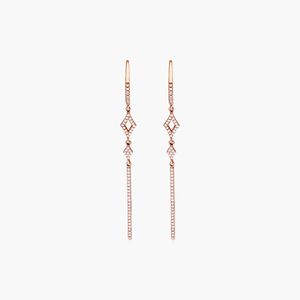 14K Yellow Gold Geometric Lab Grown Diamond Chain Drop <b>Earrings</b> - Product Image 6