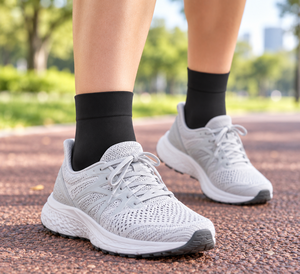 Chaussettes de sport de compression pour cheville, personnalisées OEM/ODM, pour pickleball, en coton fin, couleur unie, antidérapantes, pour adulte, été - Product Image 4