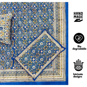 Luxury Jaipur Hand Block Printed Classic <b>King</b> <b>Size</b> Cotton Bedsheet set 200TC Eco Friendly Soft Breathable Durable All Season - Product Image 1