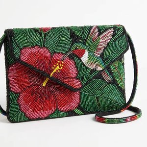 Bolso de Hombro Bohemio de Lujo con Cuentas Hechas a Mano |   Bolso de Viaje para Mujer con Diseño de Olas Oceánicas, de Poliéster, con Correa Única y Cierre de Gancho y Bucle - Product Image 2