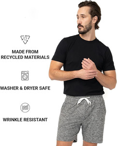 Shorts pour hommes en polyester et coton respirant de haute qualité, coupe ample, taille mi-haute, avec logo personnalisé, pour la gym et les loisirs, vente en gros usine - Product Image 4