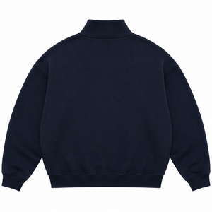 Men's Premium Solid Lined Front Half Zip Quarter Zip Pullover Lightweight Fleece Sportswear OEM Private Label Manufacturer - Product Image 2