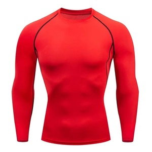 <b>White</b> <b>Long</b> <b>Sleeve</b> Rash Guard <b>Men</b> Quick Dry Compression Shirt Full <b>Sleeve</b> Polyester Sports <b>Top</b> Fitness Training Wear - Product Image 3