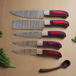 ชุดมีดเชฟ LEGACY BLADES ระดับไฮเอนด์ ผลิตด้วยมือ 67 ชั้น เหล็กดามัสกัส 5 ชิ้น ใช้ได้ทั้งมือซ้ายและขวา ด้ามไม้ มีดระดับมืออาชีพ - Product Image 3
