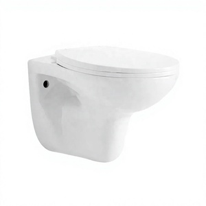 Inodoro de Cerámica Moderno de Una Pieza, Montado en la Pared, con Tanque Oculto, Sifón en P, Descarga por Gravedad, para Baño de Hotel - Product Image 3