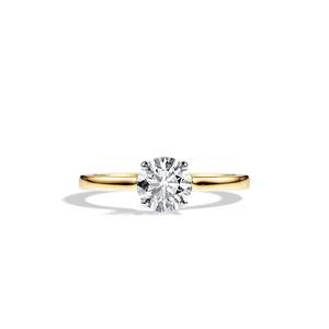 floral Round Brilliant Cut Diamond Engagement Ring 14k Gold plated Prong Setting Women's Fine Jewelry - Product Image 1