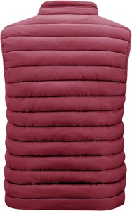 Gilet matelassé bordeaux sans manches pour homme, coupe-vent décontracté à fermeture éclair, col montant, idéal pour l'automne - Product Image 3