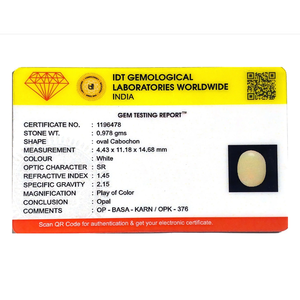 Ethiopian Opal Gemstone 4.89 Carat Certified Wholesale 20mm Round - Product Image 4
