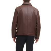 Veste varsity en cuir véritable pour homme, style streetwear, avec col montant, fermeture éclair, garniture en fourrure, doublure intérieure chaude, vêtement d'hiver