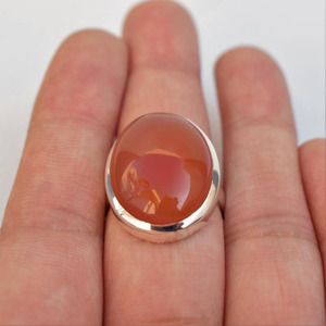 Magnifique bague en cornaline naturelle, argent 925, bijoux en pierres précieuses faits à la main, bague unisexe - Product Image 6