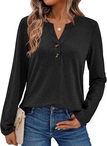Camisas de Manga Larga para Mujer, Primavera 2026, Blusas Elegantes e Informales a la Moda, Blusas Henley Modernas, Ropa Bonita para el Trabajo - Product Image 3