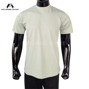 T-shirts à manches courtes 100% coton pur, coupe épaules tombantes, effet délavé, pour hommes, meilleure qualité, nouveau, anti-plis, logo personnalisé - Product Image 1