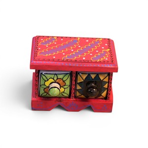 Handcrafted Wooden 2 Drawer <b>Storage</b> <b>Box</b> Decorative <b>Mini</b> Drawer Organizer Hand Painted Wooden Cabinet Jewelry <b>Storage</b> <b>Box</b> Home De - Product Image 4