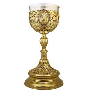 Stylish Chalice Brass Gold Color Also Customized With Etching Design Chalice is handmade high-quality brass church supplies - Product Image 1