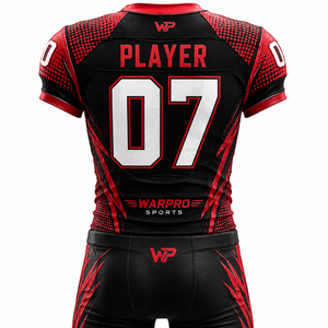 WARPRO Elite Men's American Football Uniform V-Neck Sublimated Jersey Short Sleeve Fitted Moisture Wicking All Season - Product Image 2