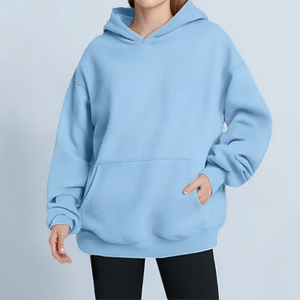 Sudadera con Capucha Extra Grande para Mujer, Manga Larga, Informal, de Felpa, con Bolsillo Canguro, Corte Holgado, 100% Algodón, para Uso Diario en Invierno - Product Image 3