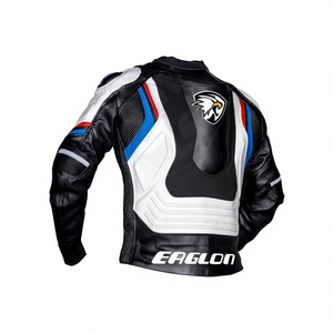Chaqueta de carreras de cuero genuino de vaca RGSX para hombre, con armadura CE Nivel 2, para motocicleta, pista, carreras, ropa de motociclista con Speed Hump CE - Product Image 2