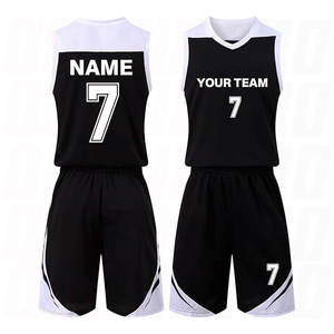 Maillots et shorts de basketball haut de gamme noir et blanc en polyester de qualité supérieure pour l'entraînement – Uniformes d'équipe personnalisables - Product Image 1