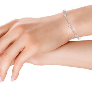 สร้อยข้อมือประดับเพชรทรงกลมเจียระไนแบบบริลเลียนท์ 0.96 กะรัต ผลิตในห้องปฏิบัติการ ตัวเรือนทองคำกุหลาบ 9K - Product Image 3