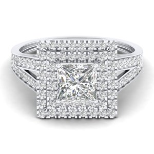 REYES Customized 925 Sterling Silver Princess Cut 1.87 Carat Moissanite Engagement Halo <b>Ring</b> For Women Luxury <b>Fine</b> Jewelry - Product Image 5