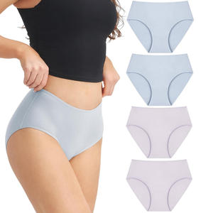 Braguitas de cintura alta sin costuras para mujer, ropa interior transpirable de una pieza con logotipo personalizado, tejido sin marcas, OEM - Product Image 6