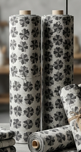 Tela de Algodón Popelina Ecológica con Estampado a Mano en Gris y Negro, Textil Suave para Vestidos de Niña, Kurti, Moda para el Hogar y Prendas de Vestir - Product Image 5