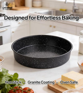 Molde redondo para pastel de acero al carbono premium con revestimiento antiadherente de granito multicapa, apto para horno y con distribución uniforme del calor. - Product Image 3