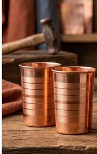 Gobelets en cuivre très demandés, tendance, pour eau, jus, cocktails, durables, réutilisables, pour cuisine, bar, boissons. - Product Image 4